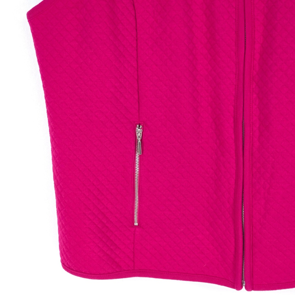 Karen Scott Sport Quilted Full Zip Vest Woman 2X Pink Barbiecore Athleisure Cozy - Picture 11 of 16